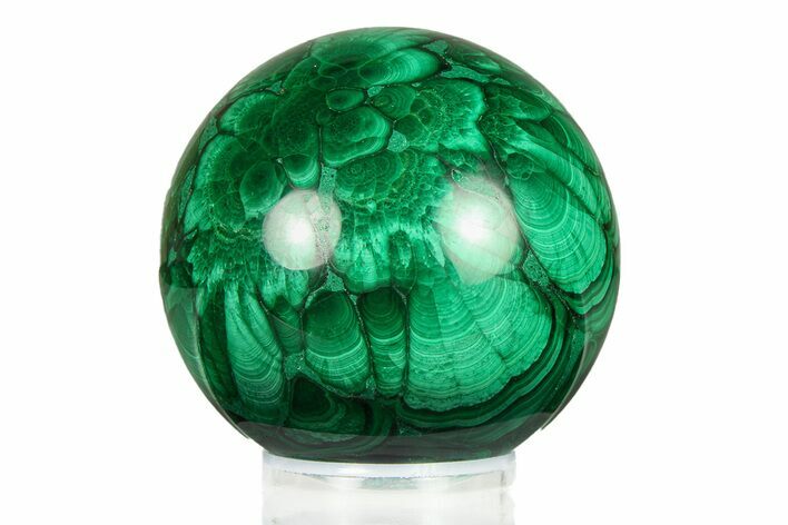 Flowery, Polished Malachite Sphere - DR Congo #284432